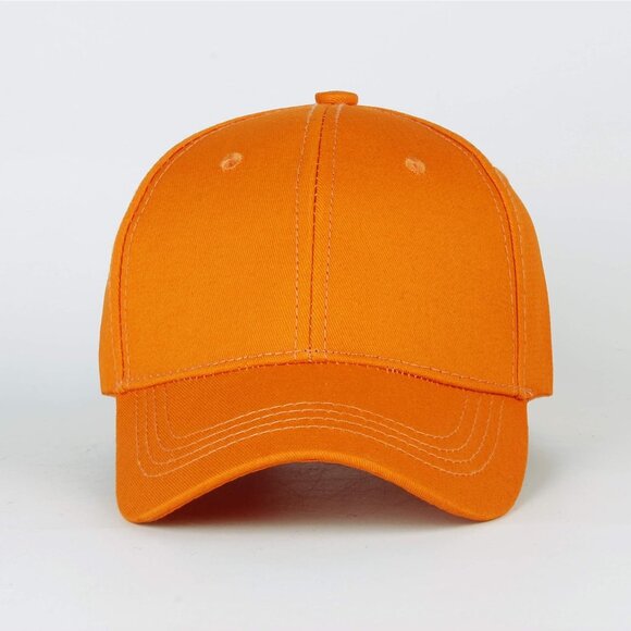 Unisex Structured-orange Baseball Cap Cotton Fits Washed Denim Adjustable Hat - Picture 2 of 3